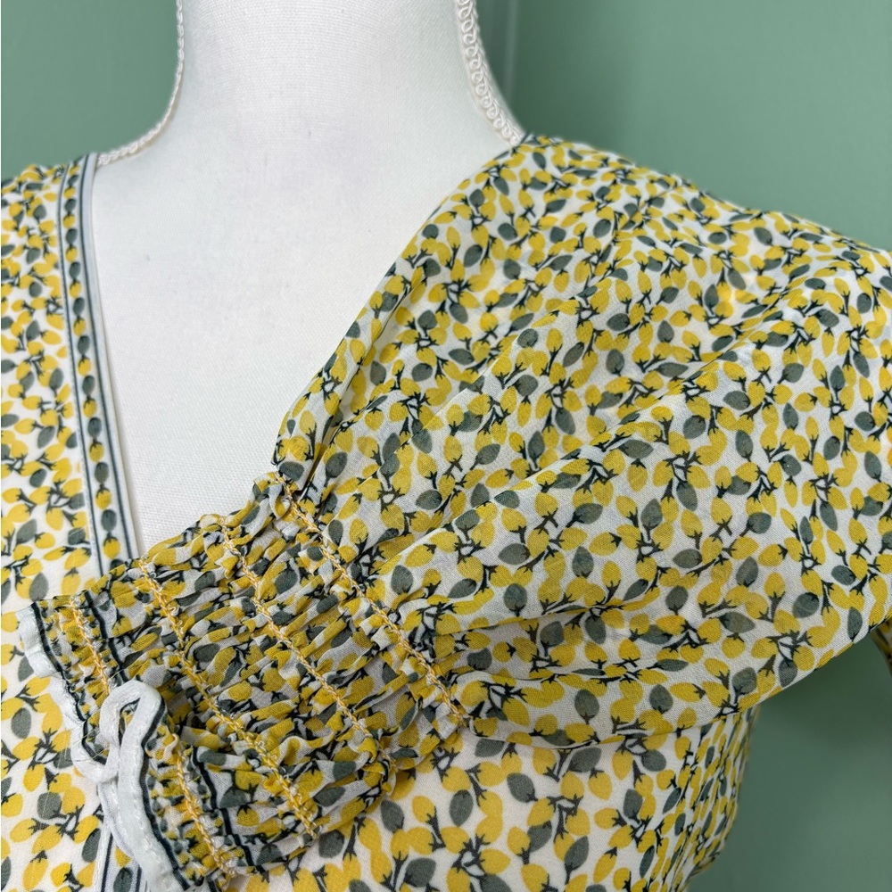 Max Studio Yellow Floral Long Sleeve Dress - Picture 4 of 10